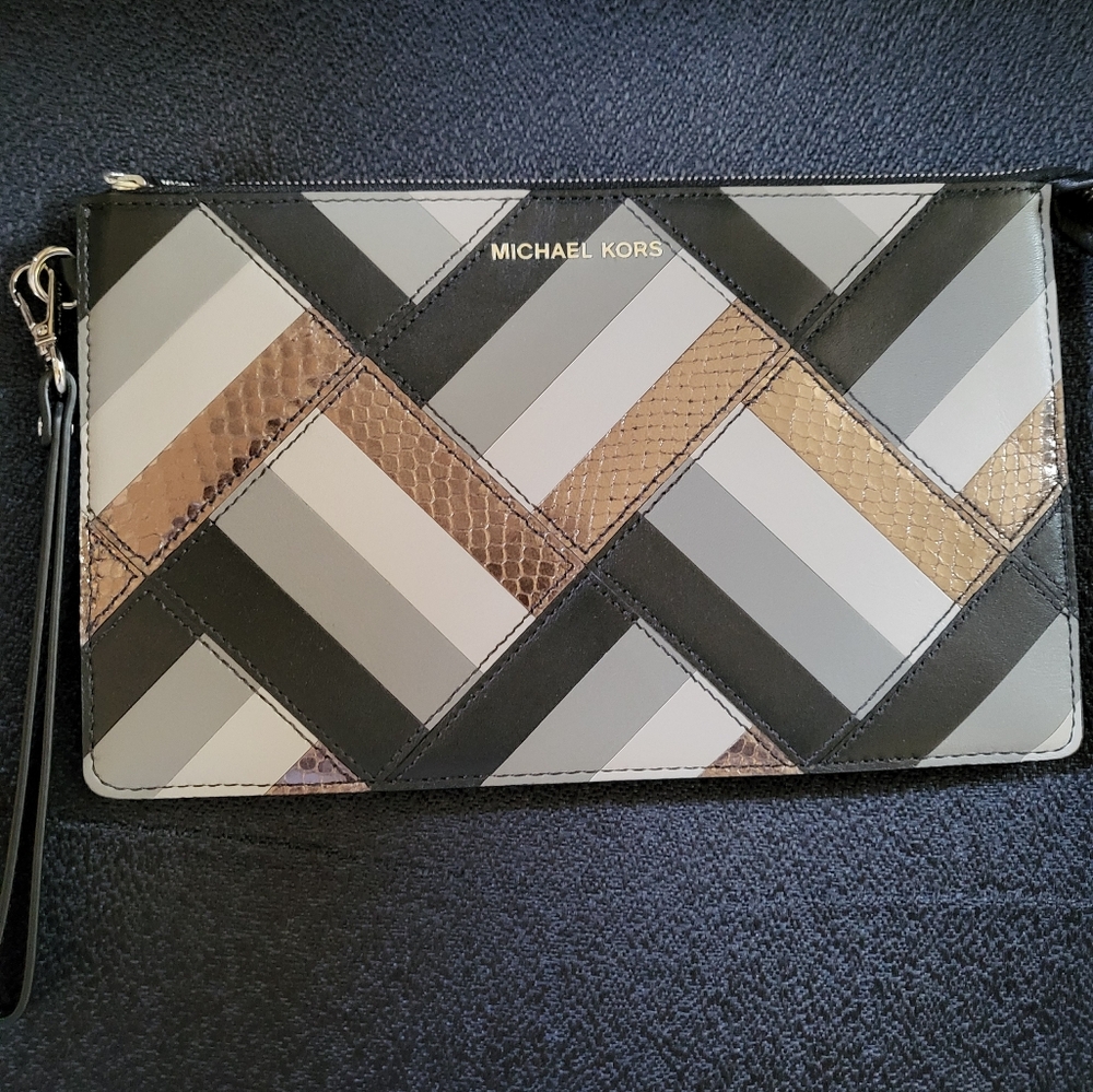 Michael Kors Geometric Leather Clutch - Picture 3 of 11